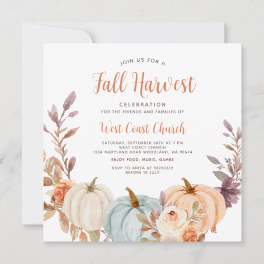 Oogstfeest, Herfstfeest, Herfst Gemeenschap Kaart (Voorkant)