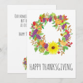 Oogstfeest herfstkrans in aquarel feestdagenkaart (Voorkant / Achterkant)