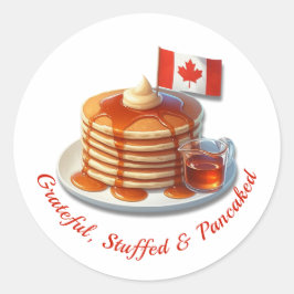 Oogstfeest humor Canada | Espresso pannenkoeken & Ronde Sticker