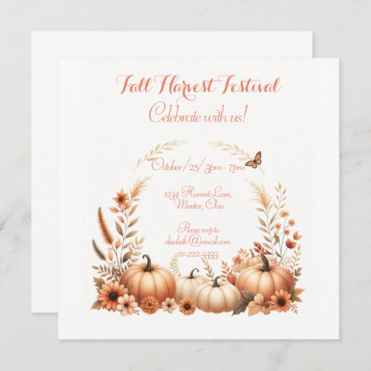 Oogstfeest in de herfst kaart (Voorkant / Achterkant)