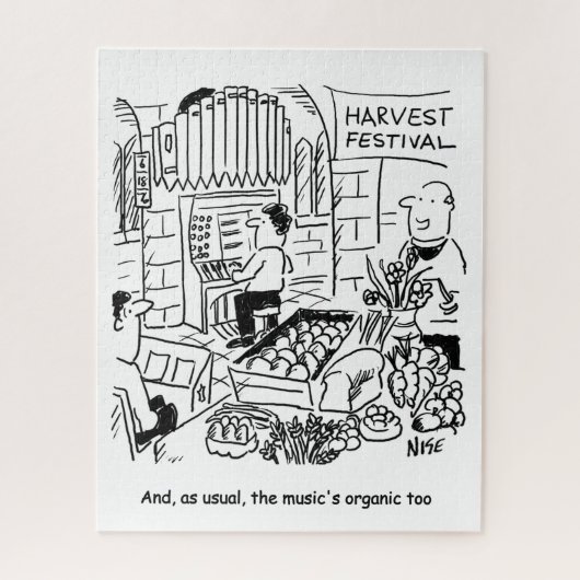 Oogstfeest Kerkdienst met Kerk Legpuzzel (Verticaal)