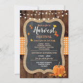 Oogstfeest Pompoen Event Krijt Gingham Kaart (Voorkant)