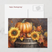 Oogstfeest Pompoen Herfstblad Holiday Feestdagenkaart (Voorkant / Achterkant)