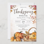 Oogstfeest Potluck Pompoenen Herfst Dankbaar Rusti Kaart (Voorkant)