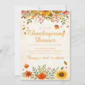 Oogstfeest Thanksgiving-diner Kaart (Voorkant)