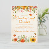 Oogstfeest Thanksgiving-diner Kaart (Staand voorkant)