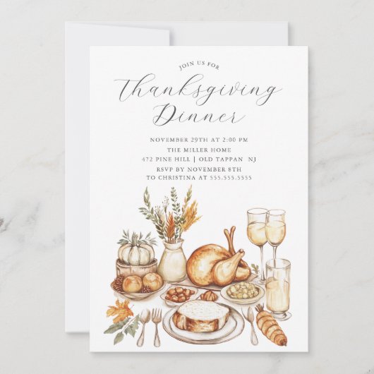 Oogstfeest Thanksgiving Kaart (Voorkant)