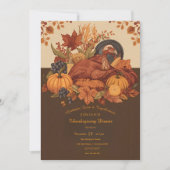 Oogstfeest Traditioneel Thanksgiving Diner Kaart (Voorkant)