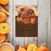 Oogstfeest Traditioneel Thanksgiving Diner Kaart