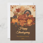 Oogstfeest Traditionele Thanksgiving Groet Feestdagenkaart (Voorkant)