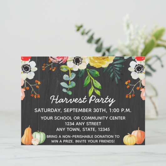 Oogstfeest Uitnodiging (Staand voorkant)