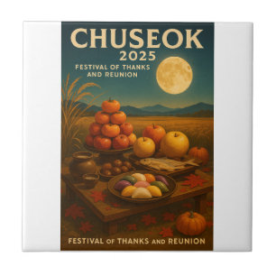 Oogstfeest & Volle Maan" – Chuseok 2025 Tegeltje
