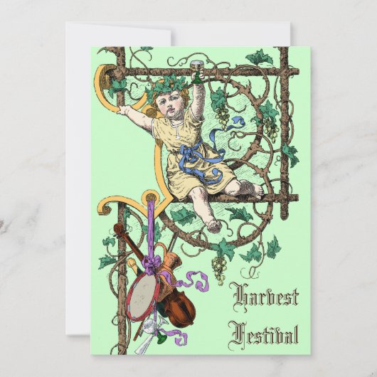 Oogstfestival herfstwijnbeurs  stijl kaart (Voorkant)