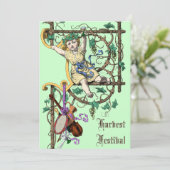 Oogstfestival herfstwijnbeurs  stijl kaart (Staand voorkant)