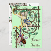 Oogstfestival herfstwijnbeurs  stijl kaart (Voorkant / Achterkant)