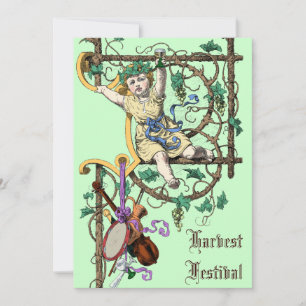 Oogstfestival herfstwijnbeurs stijl kaart