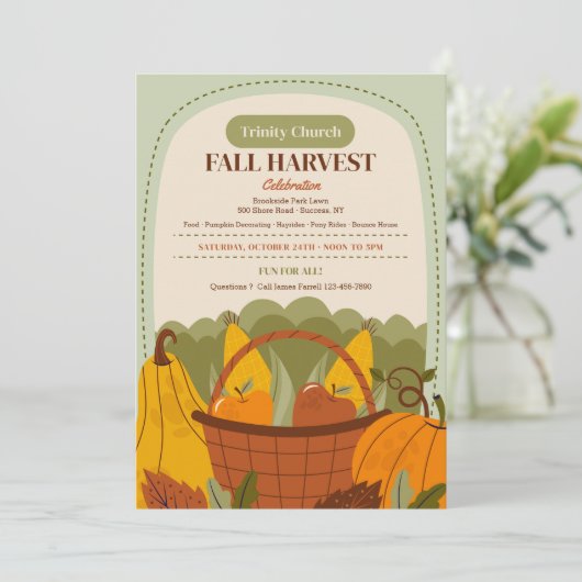 Oogstfestival uitnodiging (Staand voorkant)