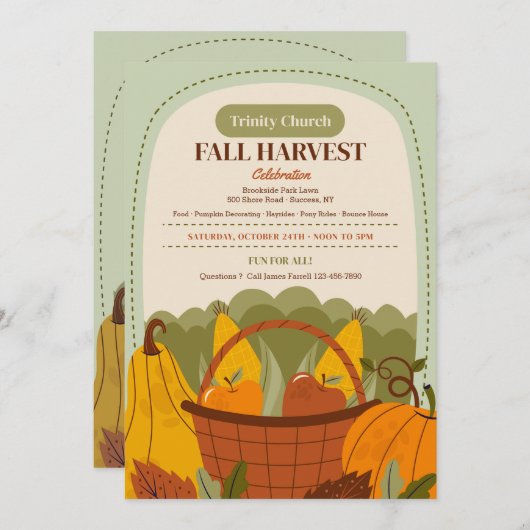 Oogstfestival uitnodiging (Voorkant / Achterkant)