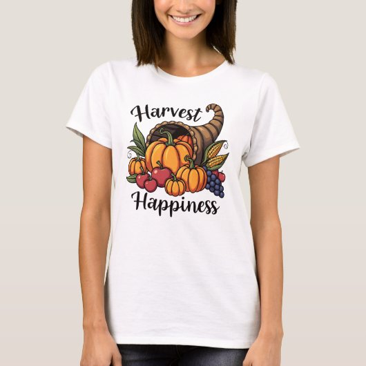 Oogstgeluk - Cornucopia van Autumn Bounty T-shirt (Voorkant)