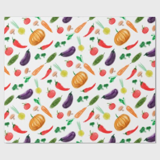 Oogstgroenten tomatenpaprika, paddenstoel c cadeaupapier (Vlak)