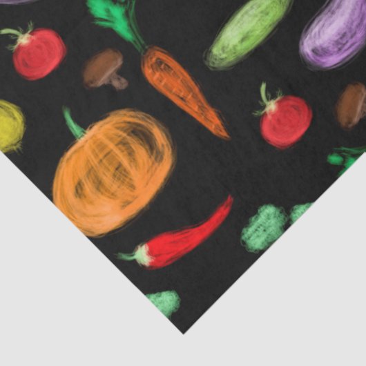 Oogstgroenten tomatenpaprika, paddenstoel c tissuepapier (Detail)