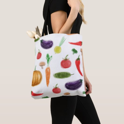 Oogstgroenten tomatenpaprika, paddenstoel c tote bag (Dichtbij)