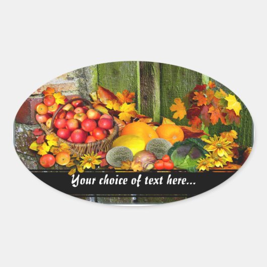 Oogsthuis ~ Ovale Sticker (Voorkant)