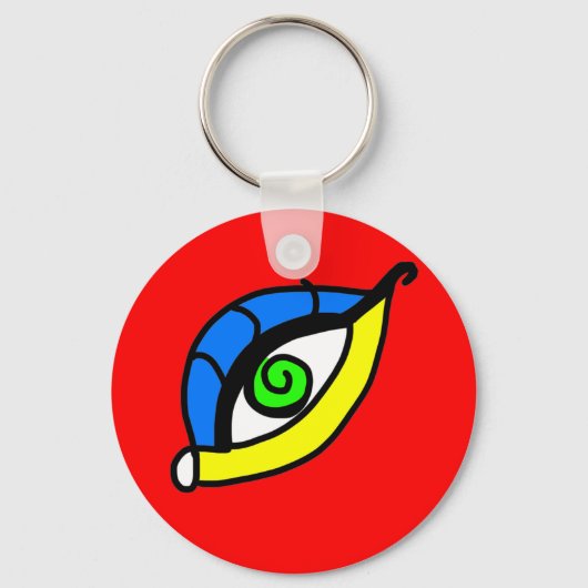 oogstijl Button Sleutelhanger (Voorkant)