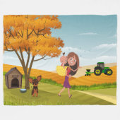 Oogstknuffels Fleece Deken (Voorkant (Horizontaal))