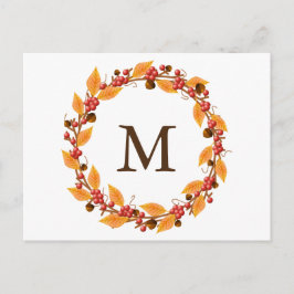 Oogstkrans Monogram Aangepast Briefkaart