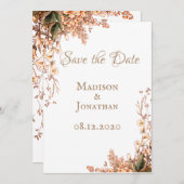 Oogstkrans Script Elegante Herfst Bruiloft Save The Date (Voorkant / Achterkant)