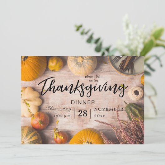 Oogstmaal Feest Pompoen Kaart (Staand voorkant)