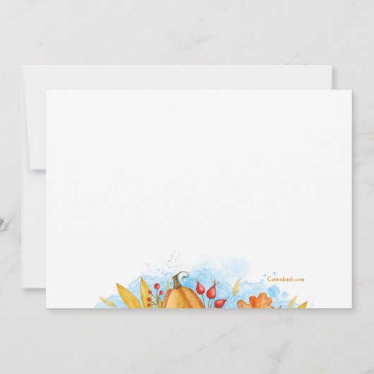 Oogstmaal met herfstglorie kaart (Achterkant)