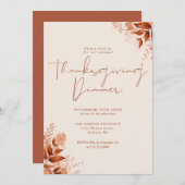 Oogstmaaltijd met herfstbladeren feestdagenkaart (Voorkant / Achterkant)