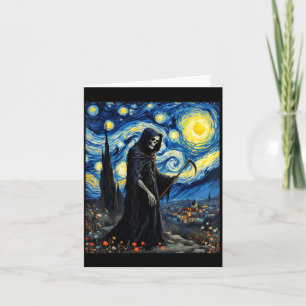 Oogstmaan Grim Reaper Van Gogh Starry Night geïnsp Kaart