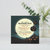 Oogstmaan Halloweenfeest Uitnodiging (Staand voorkant)