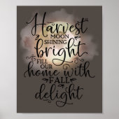 Oogstmaan Herfst Plezier Gedicht Bruin Poster (Voorkant)
