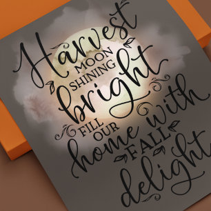 Oogstmaan Herfst Plezier Gedicht Bruin Poster