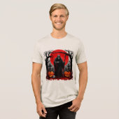 Oogstmaan Scène Tri-Blend Shirt (Voorkant volledig)