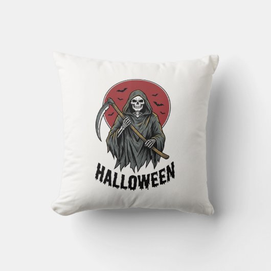Oogstmachine Halloween Vintage Gravure Kunst_1 Kussen (Voorkant)