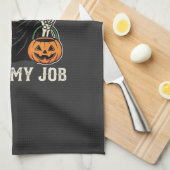 Oogstmachine Ik Hou Van Mijn Baan Halloween-ontwer Theedoek (Quarter Fold)