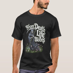 Oogstmachine Van Dood Leven Bloeit Bloem Kunst Wed T-shirt