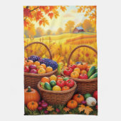 Oogstmanden, sinaasappel in de herfst, theedoek (Verticaal)