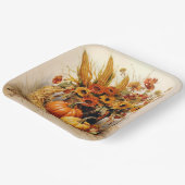 Oogstmedley: Foliage en Bloemen Papieren Bordje (Gebogen)