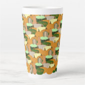 Oogstpatroon Herfstpompoen Latte Mok (Voorkant)