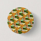 Oogstpatroon Herfstpompoen Ronde Button 3,2 Cm (Voorkant)