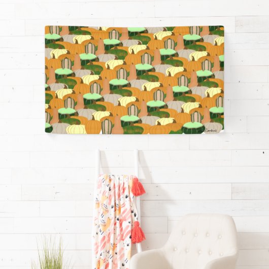 Oogstpatroon Herfstpompoen Spandoek (Insitu)
