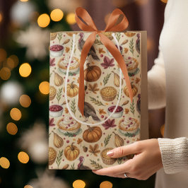  oogstpatroon van de Thanksgiving | rustieke Herfs Medium Cadeauzakje