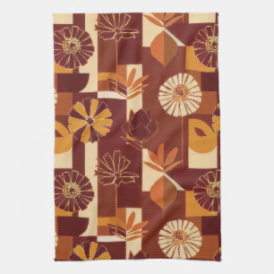 Oogstpatroon voor Thanksgiving bloemen Theedoek