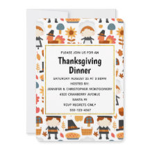 Oogstpatroon voor Thanksgiving-pelgrims diner